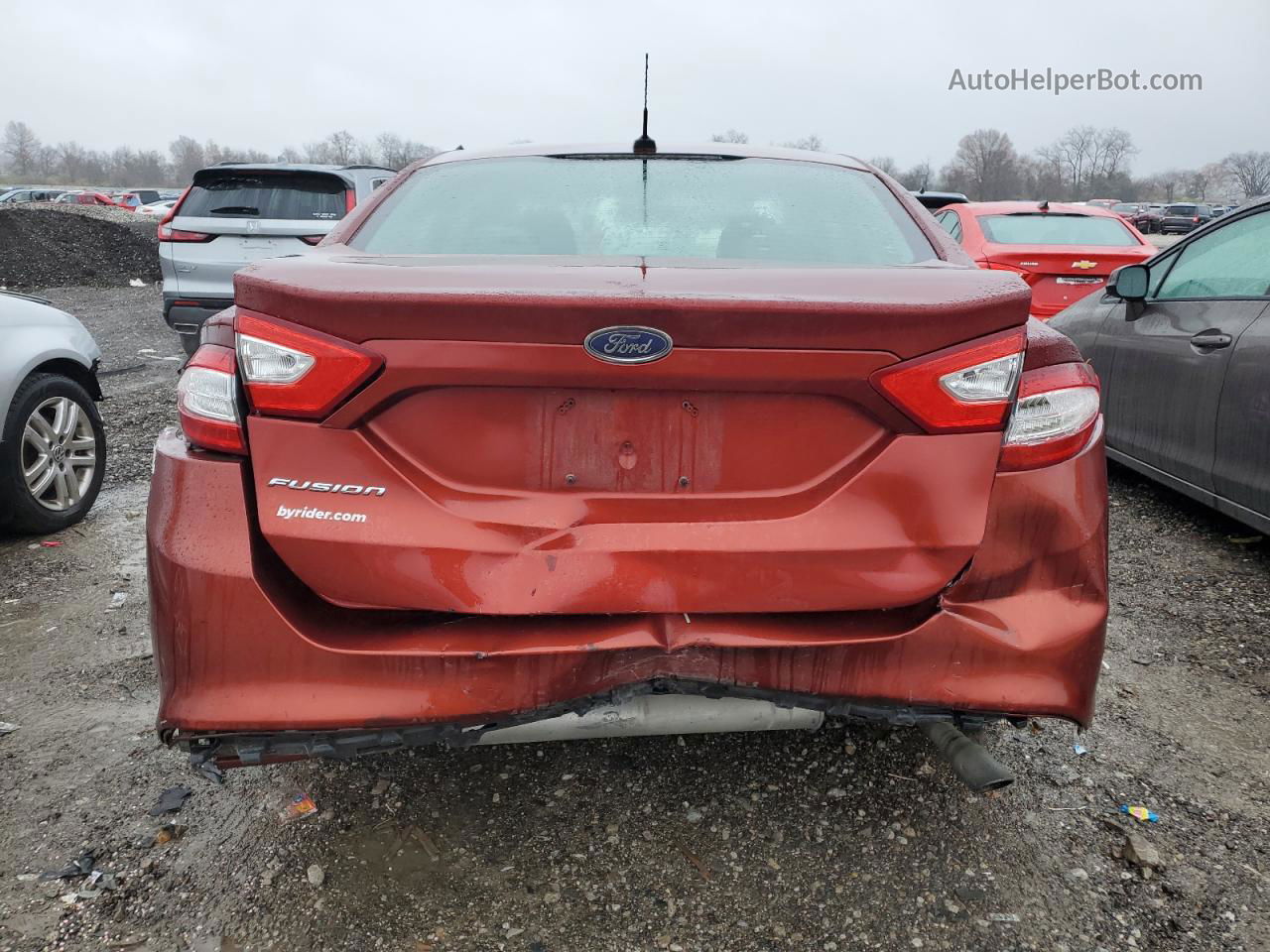 2014 Ford Fusion S Оранжевый vin: 3FA6P0G70ER313488