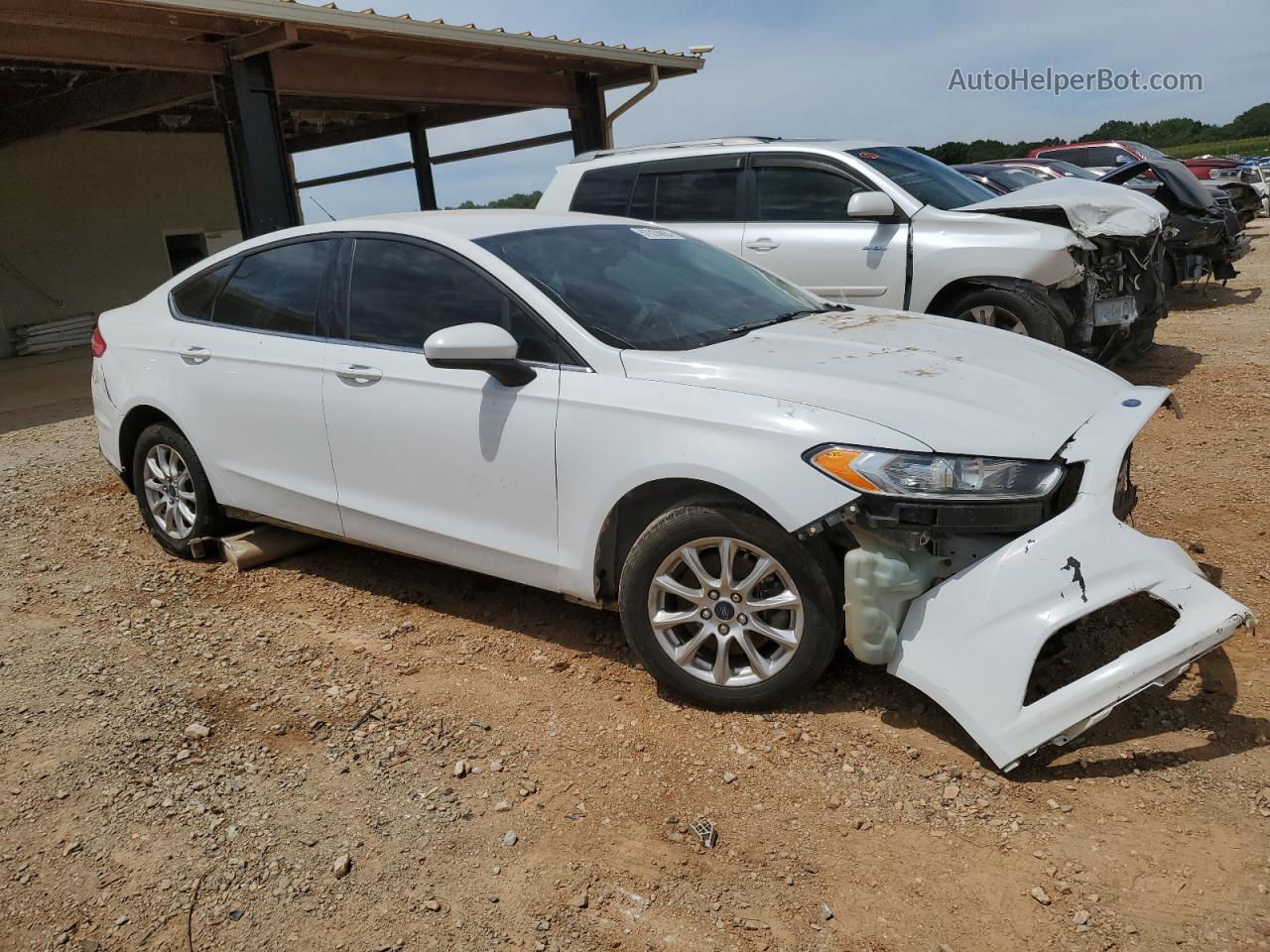 2016 Ford Fusion S White vin: 3FA6P0G70GR287784