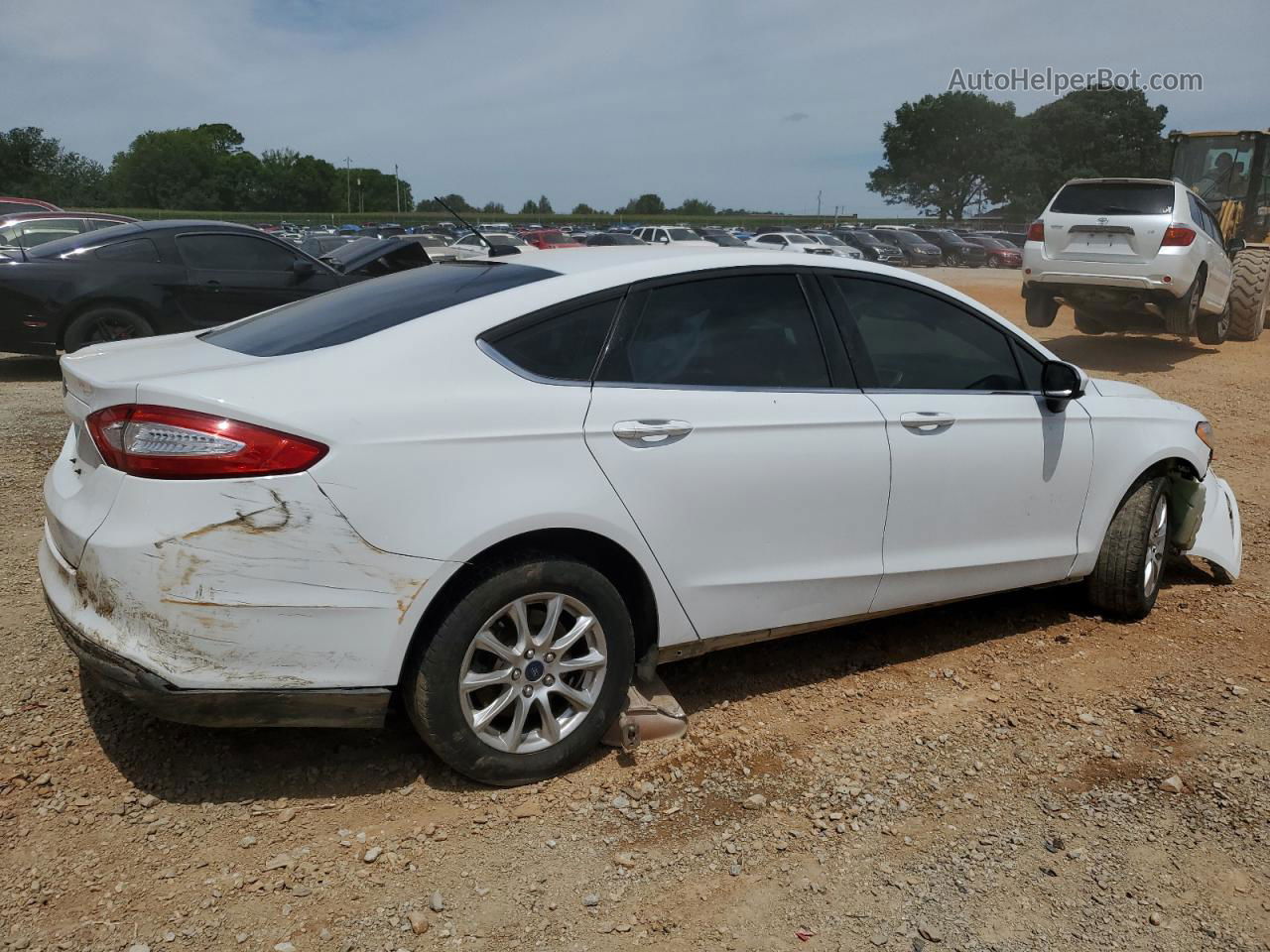 2016 Ford Fusion S White vin: 3FA6P0G70GR287784