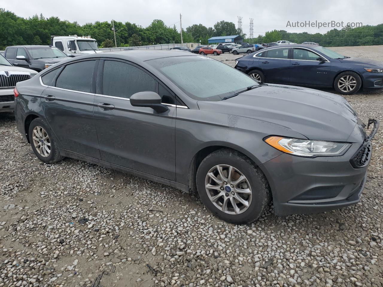 2017 Ford Fusion S Серый vin: 3FA6P0G70HR172202