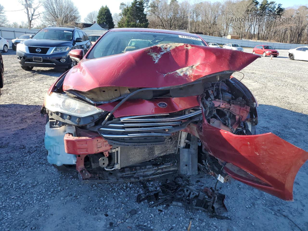 2017 Ford Fusion S Red vin: 3FA6P0G70HR240398