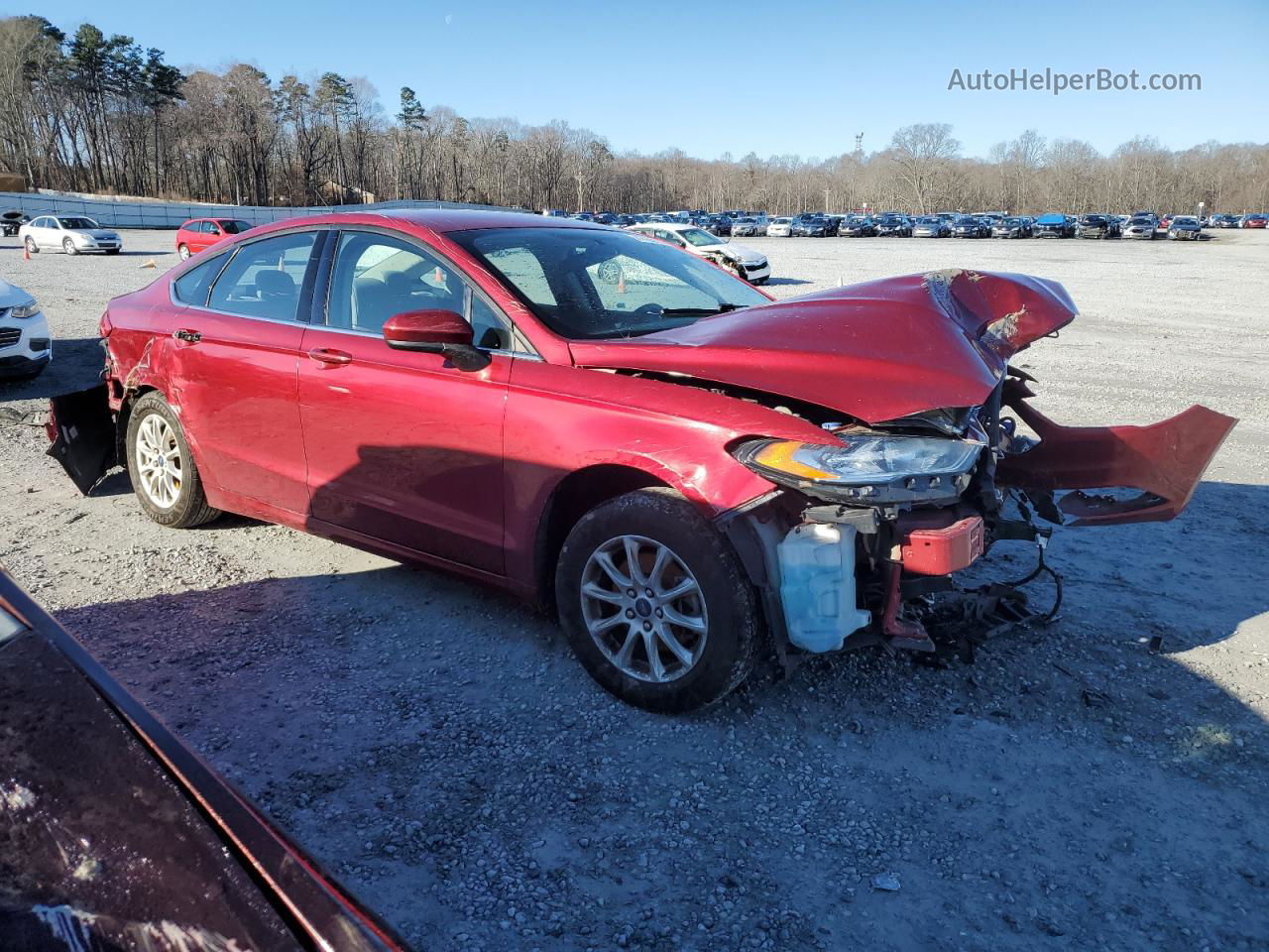 2017 Ford Fusion S Красный vin: 3FA6P0G70HR240398