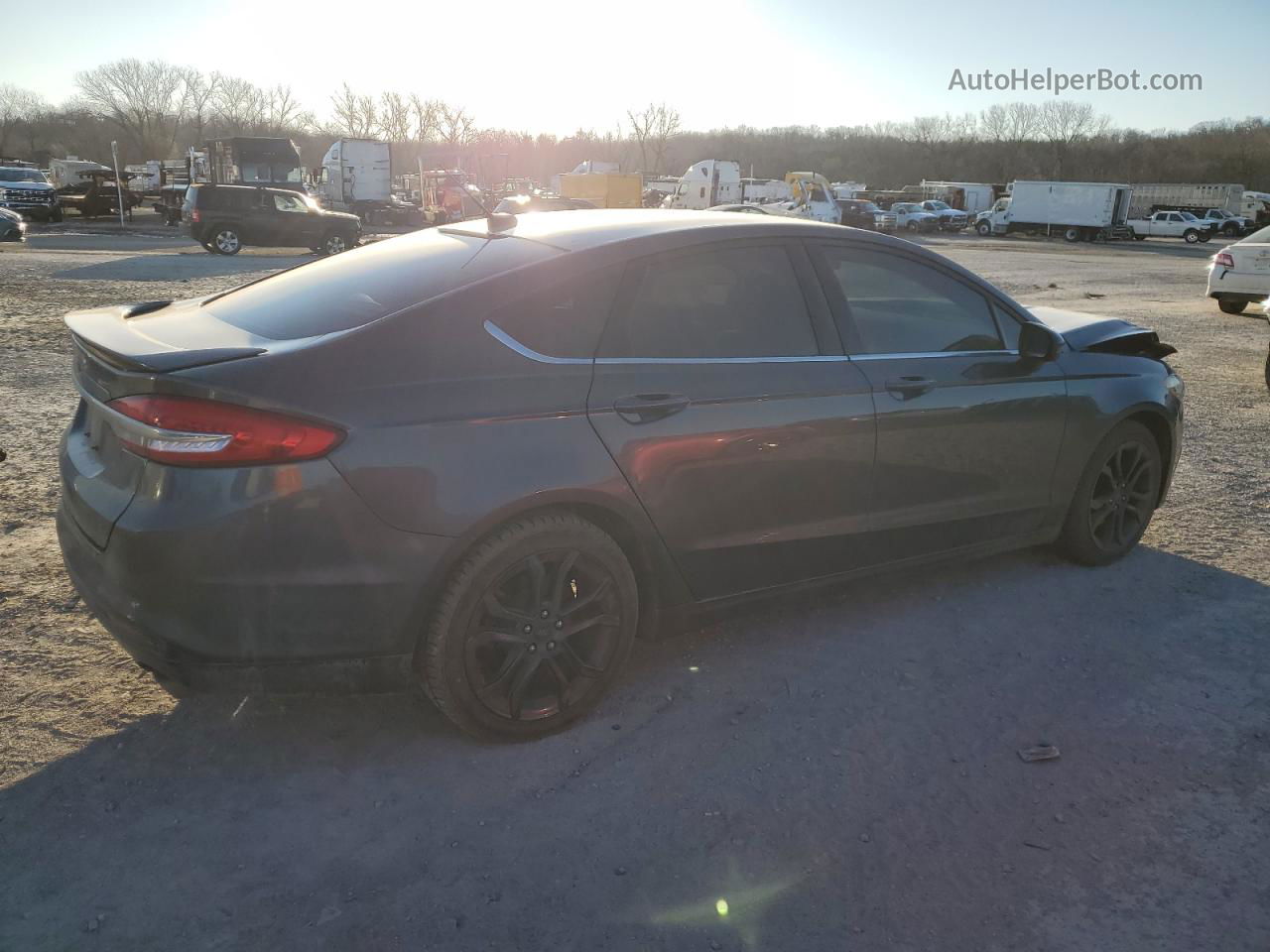 2018 Ford Fusion S Charcoal vin: 3FA6P0G70JR196604