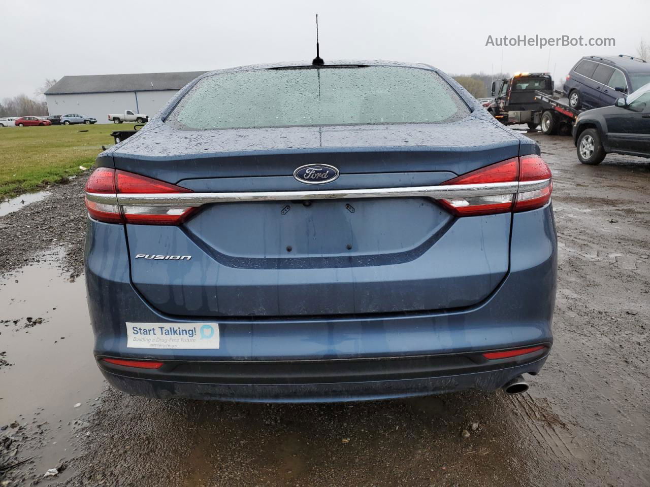 2018 Ford Fusion S Blue vin: 3FA6P0G70JR220643