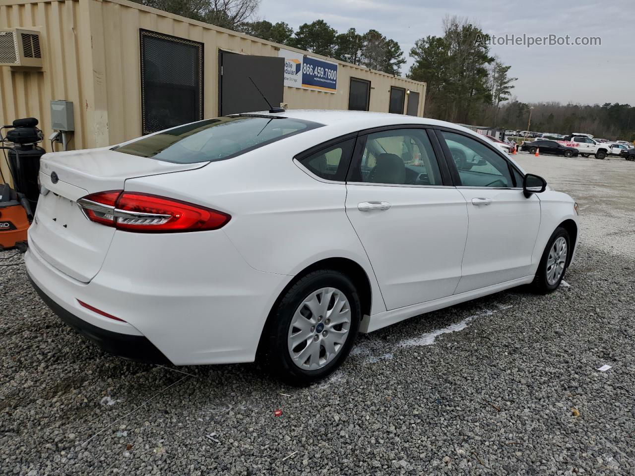 2019 Ford Fusion S White vin: 3FA6P0G70KR101850