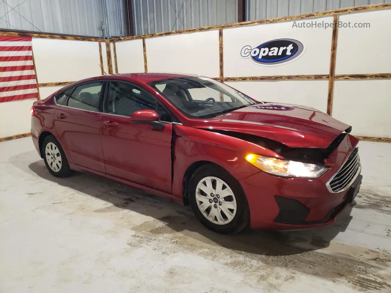 2019 Ford Fusion S Red vin: 3FA6P0G70KR229909