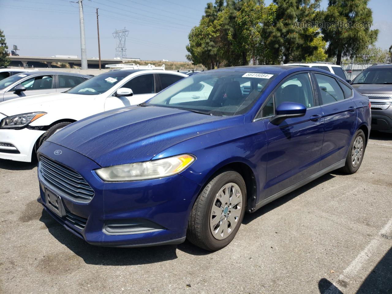 2013 Ford Fusion S Синий vin: 3FA6P0G71DR128574