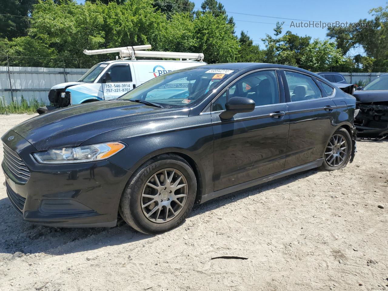 2013 Ford Fusion S Black vin: 3FA6P0G71DR368384