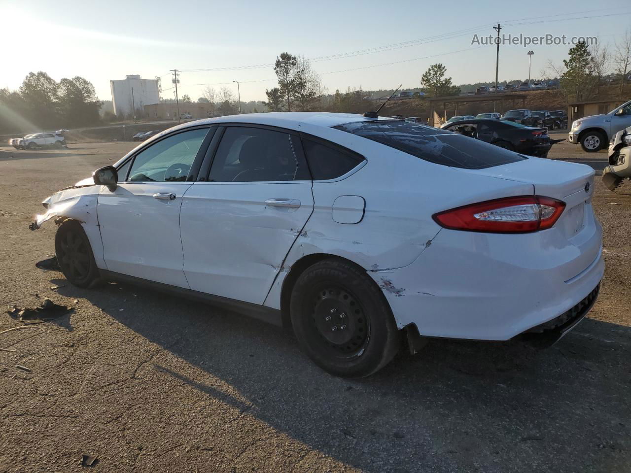 2014 Ford Fusion S White vin: 3FA6P0G71ER106995