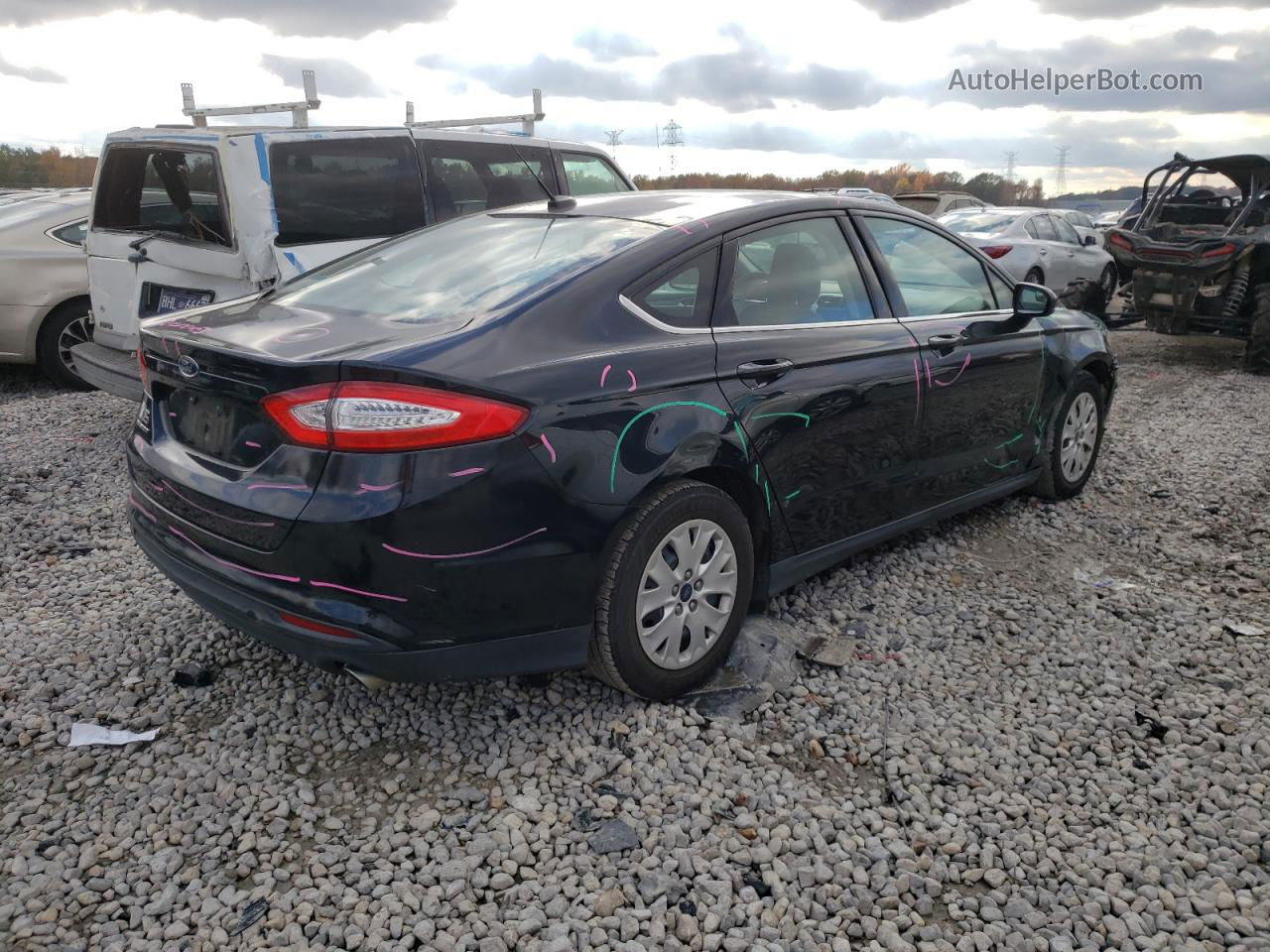 2014 Ford Fusion S Black vin: 3FA6P0G71ER265807