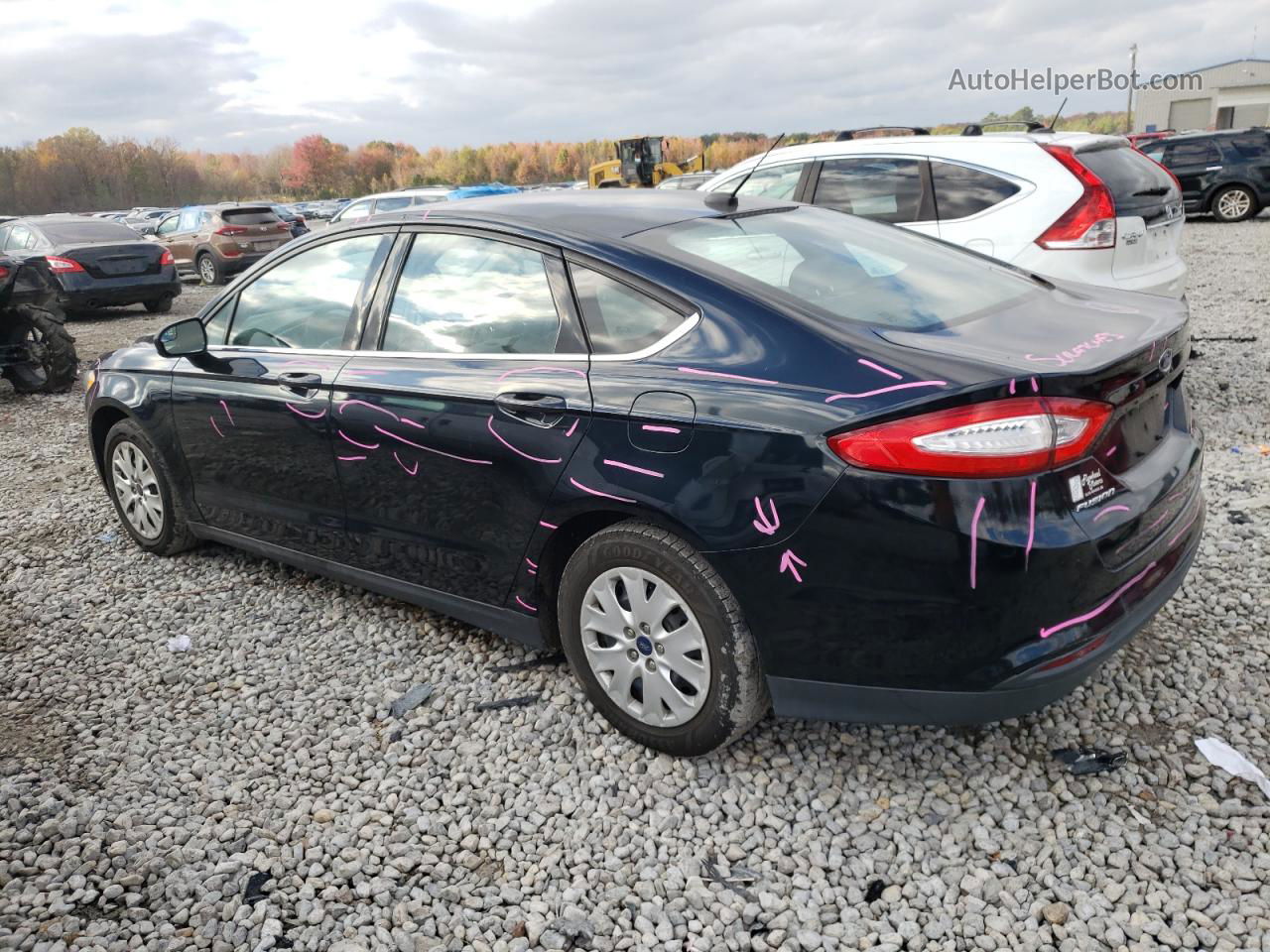 2014 Ford Fusion S Black vin: 3FA6P0G71ER265807