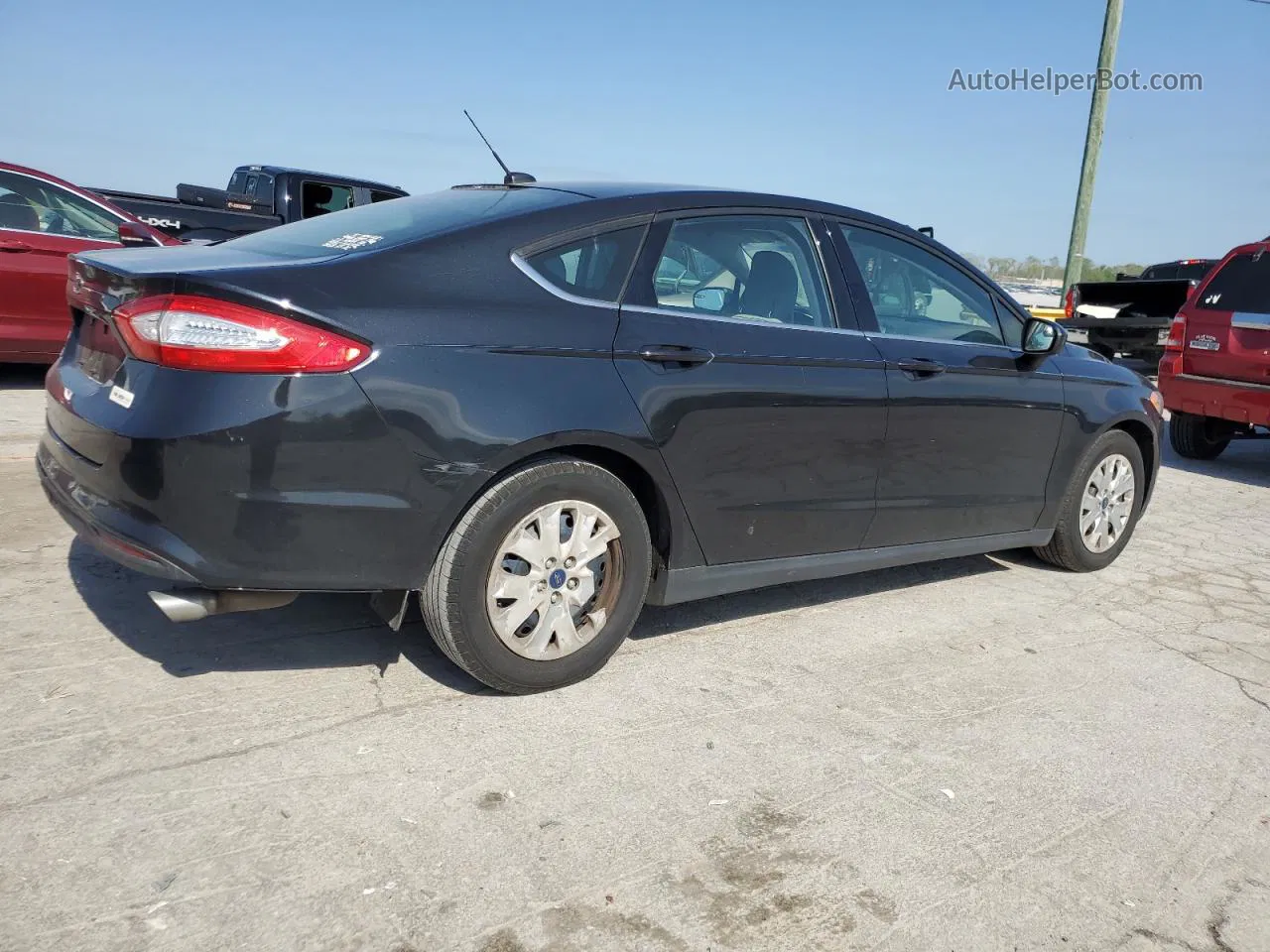 2014 Ford Fusion S Black vin: 3FA6P0G71ER296412