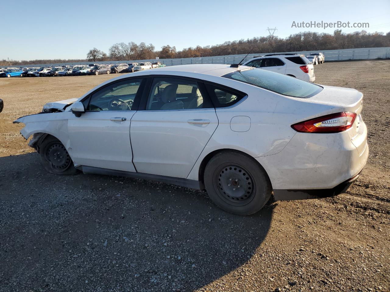 2014 Ford Fusion S White vin: 3FA6P0G71ER331577