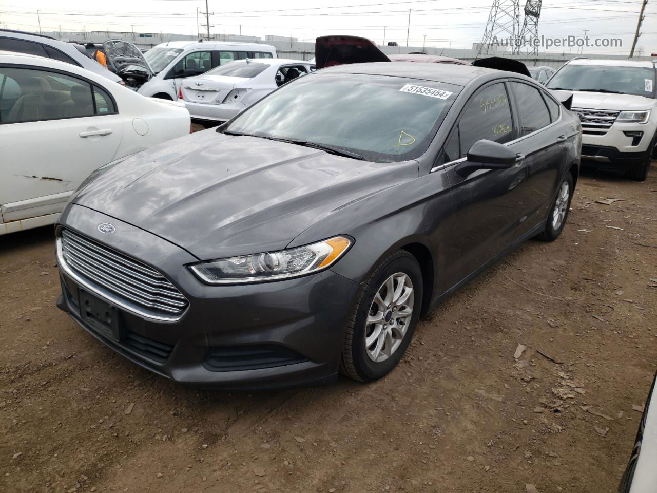 2016 Ford Fusion S Gray vin: 3FA6P0G71GR235872