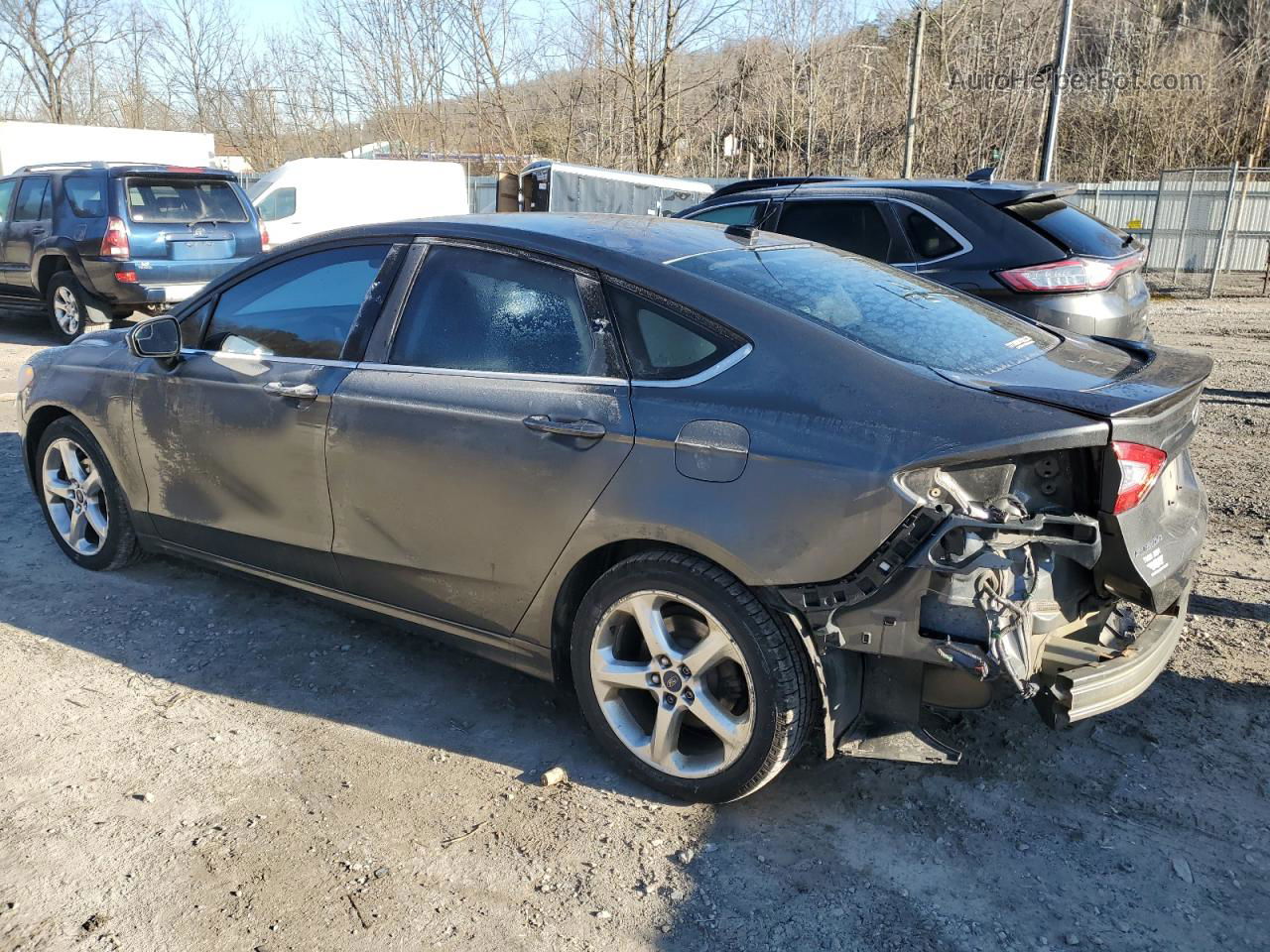 2016 Ford Fusion S Gray vin: 3FA6P0G71GR267155