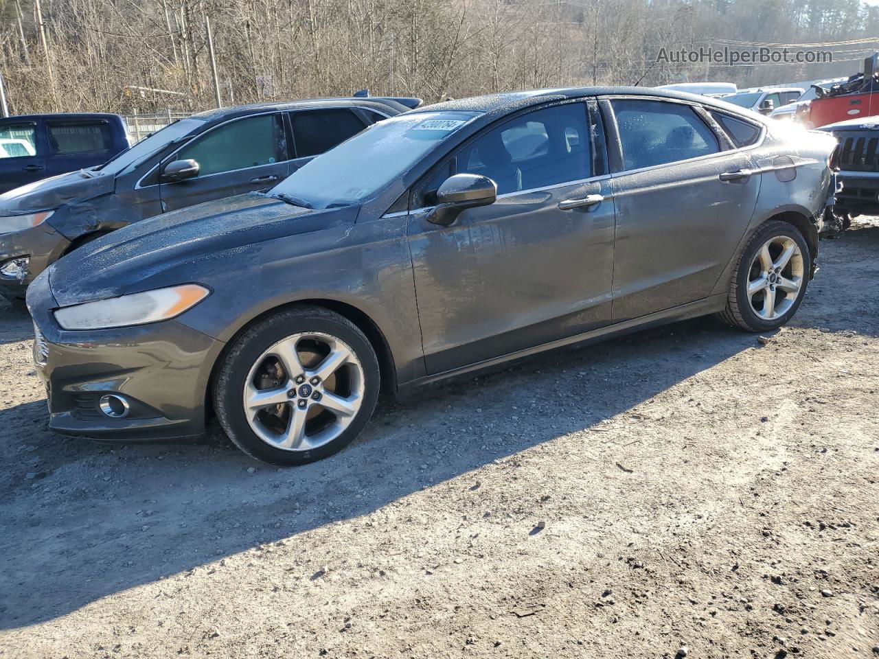 2016 Ford Fusion S Gray vin: 3FA6P0G71GR267155