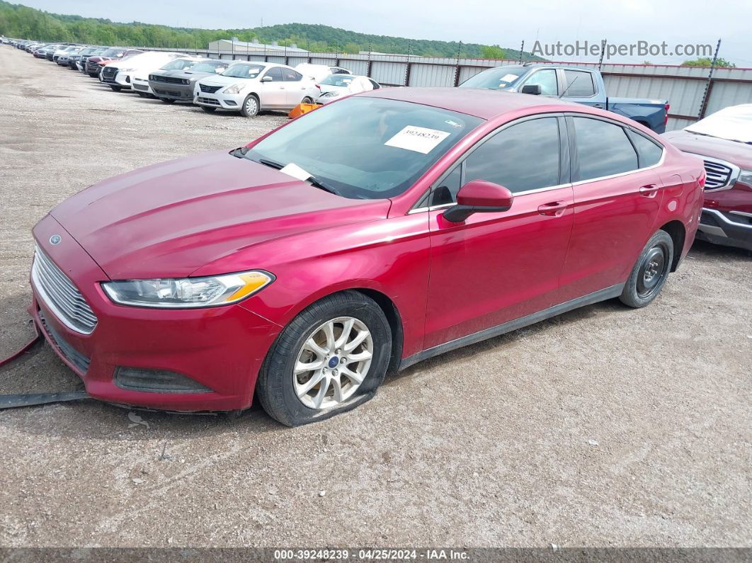 2016 Ford Fusion S Red vin: 3FA6P0G71GR317925