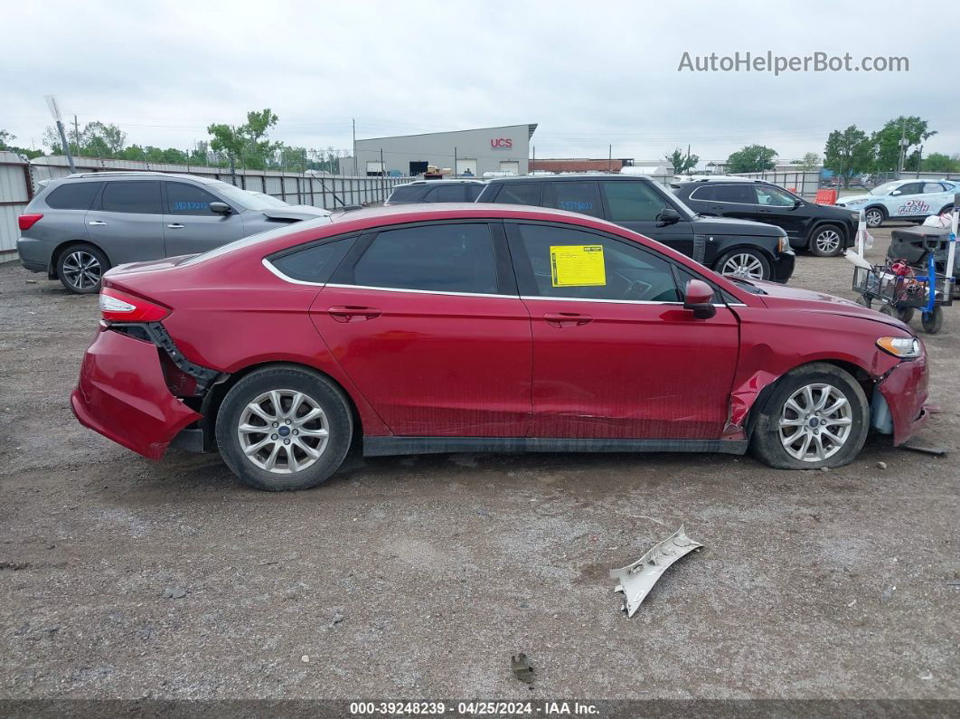 2016 Ford Fusion S Red vin: 3FA6P0G71GR317925