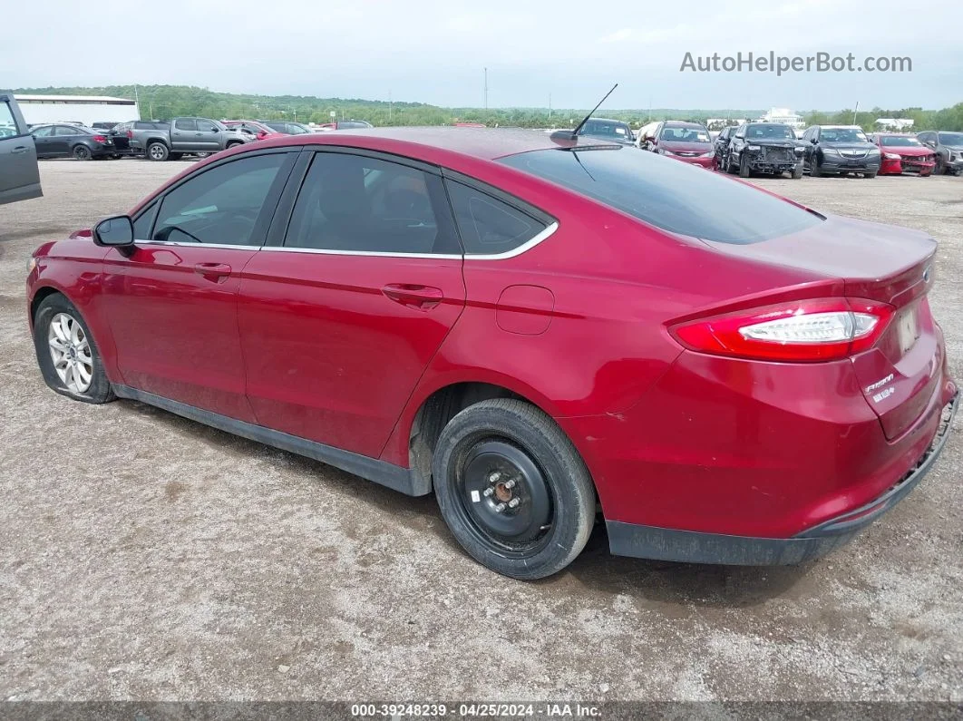 2016 Ford Fusion S Red vin: 3FA6P0G71GR317925