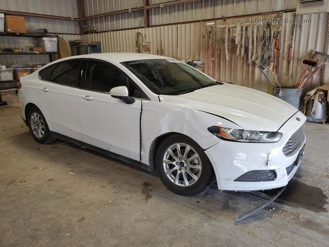 2016 Ford Fusion S White vin: 3FA6P0G71GR327726