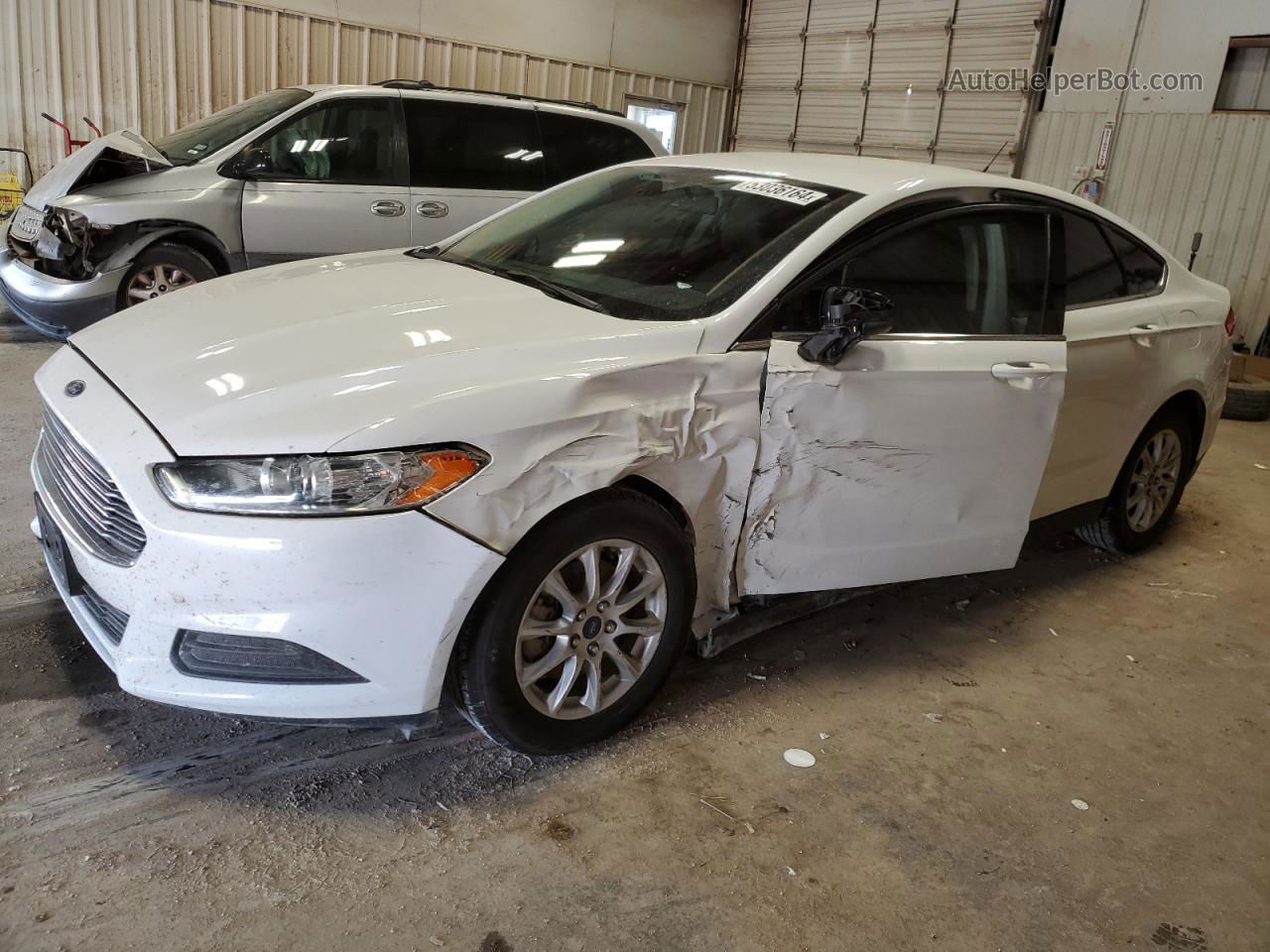 2016 Ford Fusion S White vin: 3FA6P0G71GR327726