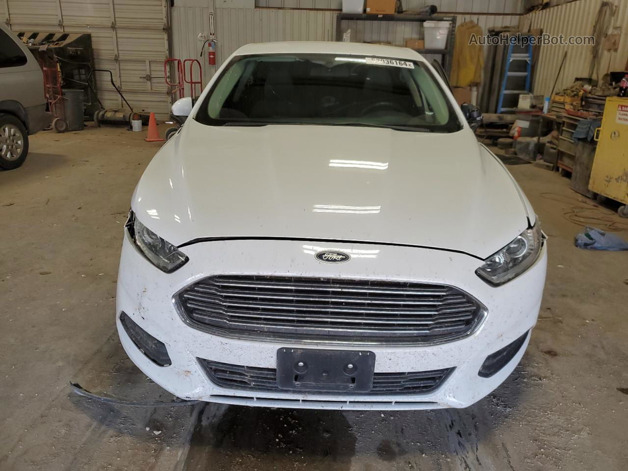 2016 Ford Fusion S White vin: 3FA6P0G71GR327726