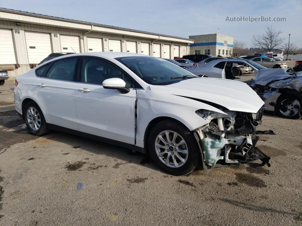 2016 Ford Fusion S White vin: 3FA6P0G71GR353209