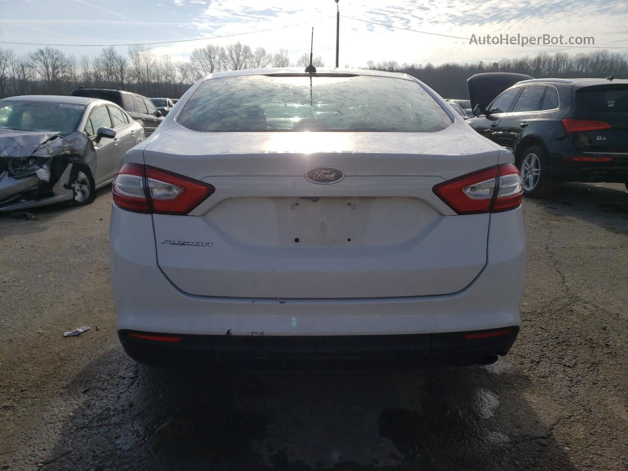 2016 Ford Fusion S White vin: 3FA6P0G71GR353209