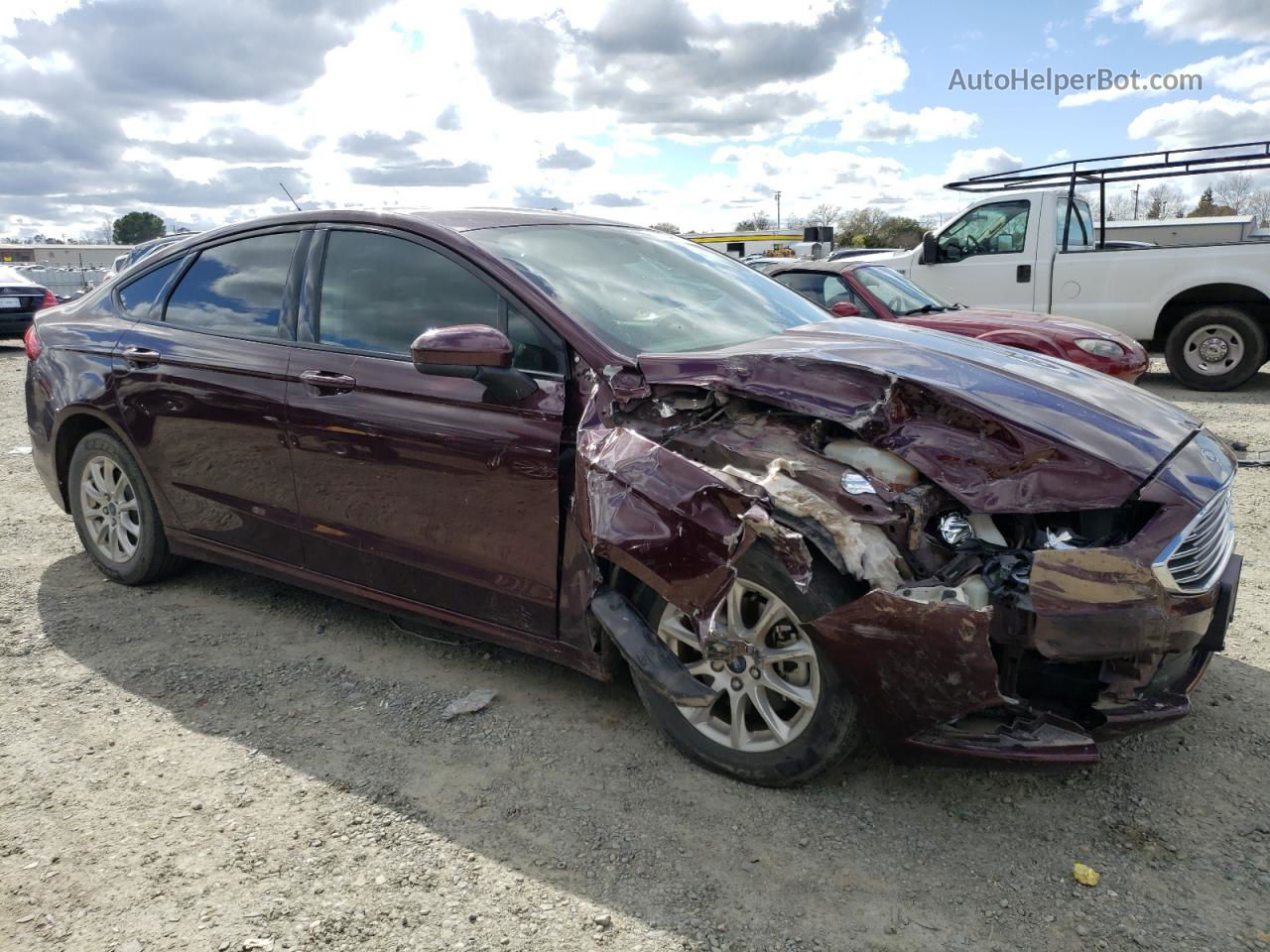 2017 Ford Fusion S Burgundy vin: 3FA6P0G71HR343748