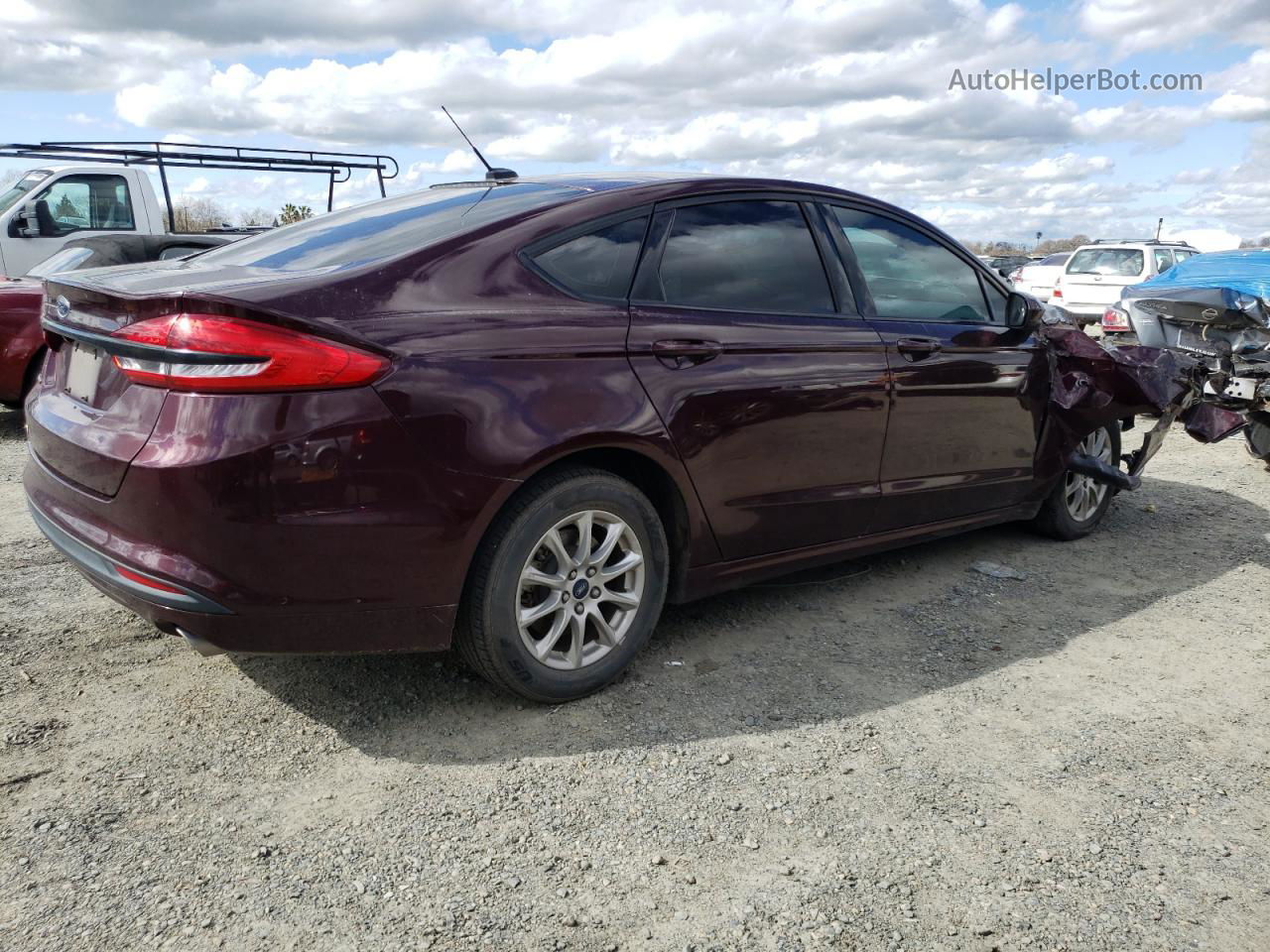 2017 Ford Fusion S Burgundy vin: 3FA6P0G71HR343748