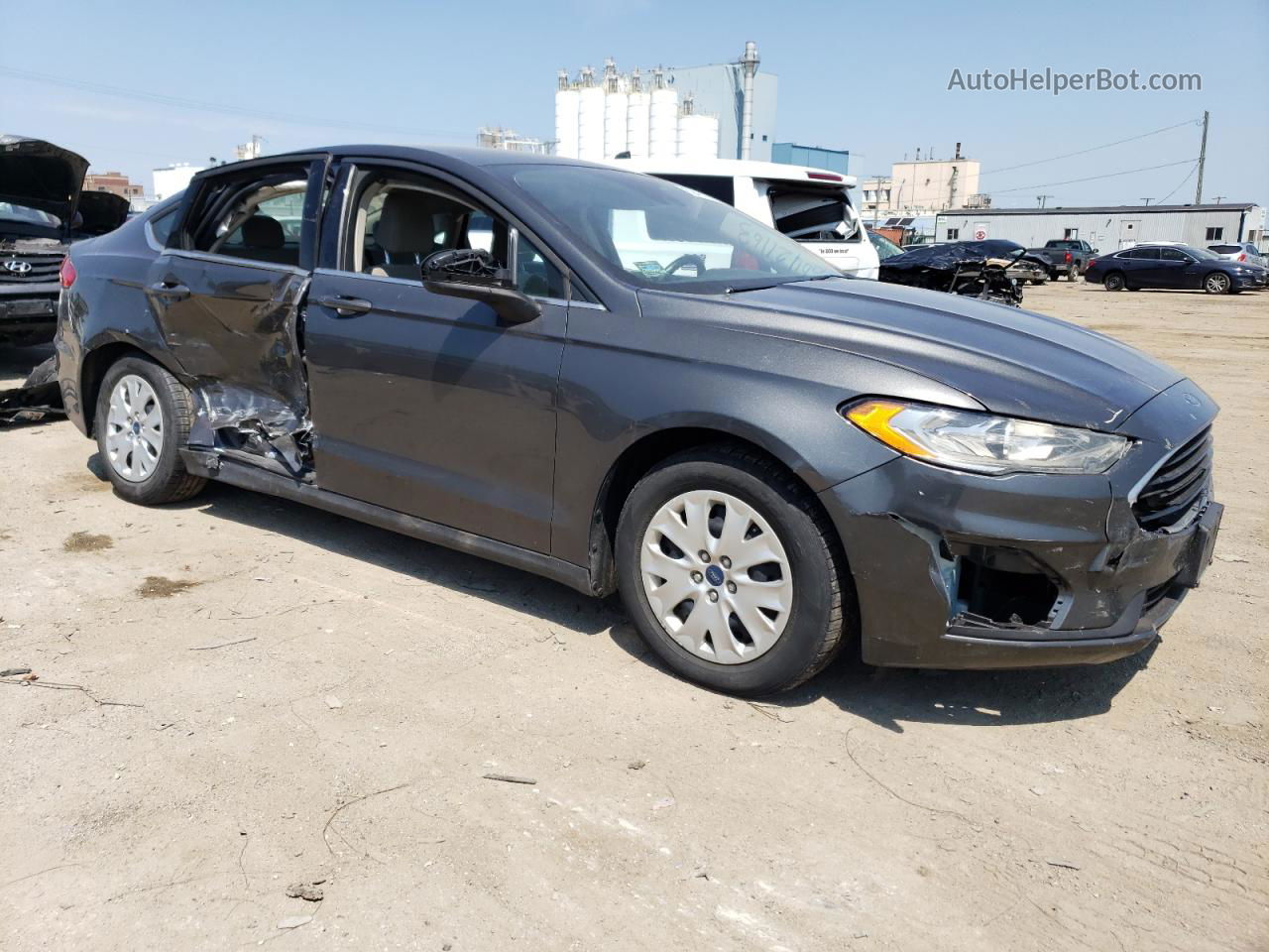 2020 Ford Fusion S Gray vin: 3FA6P0G71LR162187