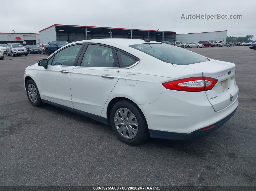 2013 Ford Fusion S White vin: 3FA6P0G72DR117230