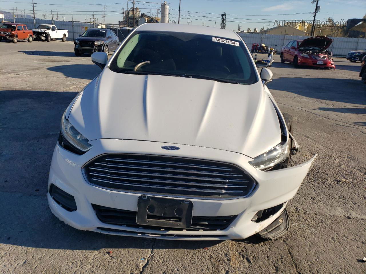 2013 Ford Fusion S White vin: 3FA6P0G72DR380236