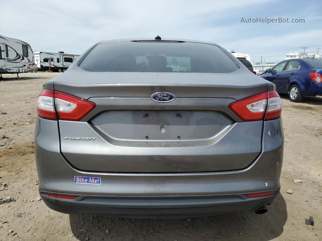 2014 Ford Fusion S Серый vin: 3FA6P0G72ER242357