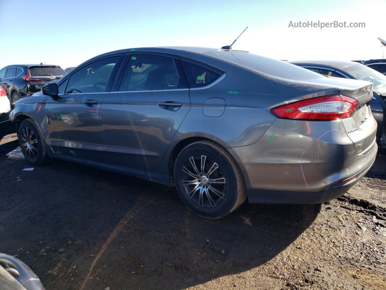 2014 Ford Fusion S Gray vin: 3FA6P0G72ER312519