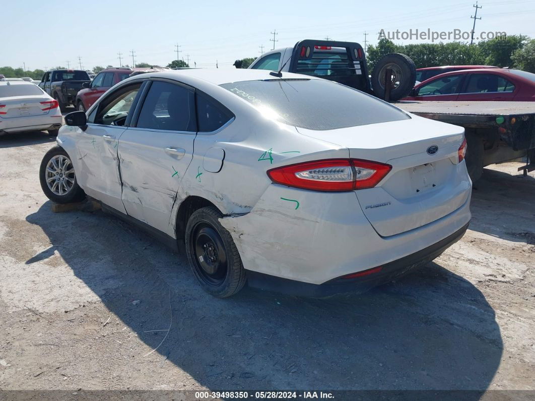 2016 Ford Fusion S White vin: 3FA6P0G72GR302138