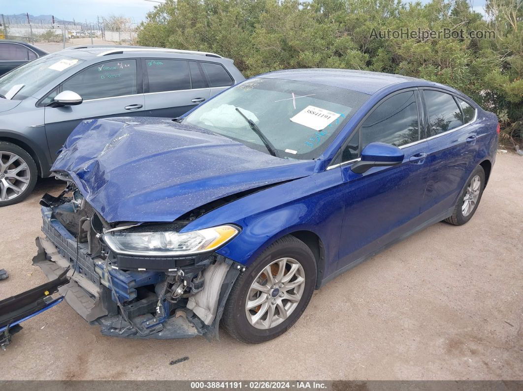 2016 Ford Fusion S Blue vin: 3FA6P0G72GR356734