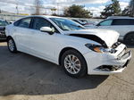 2017 Ford Fusion S White vin: 3FA6P0G72HR318714