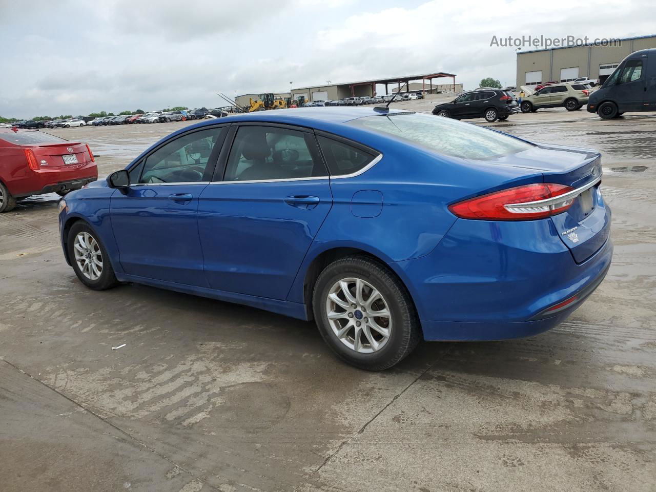 2017 Ford Fusion S Blue vin: 3FA6P0G72HR412950