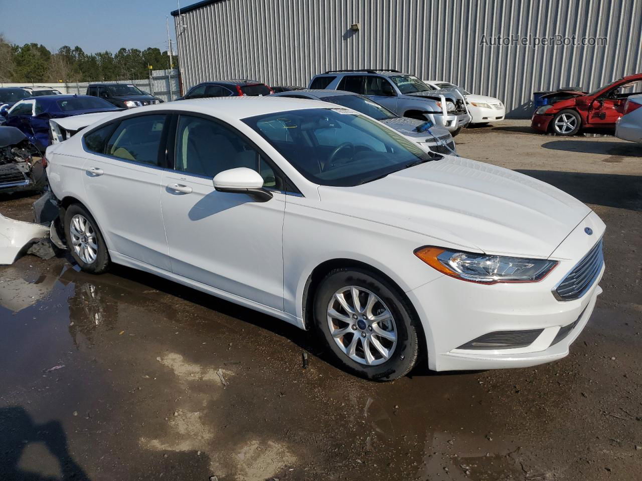 2018 Ford Fusion S White vin: 3FA6P0G72JR125467