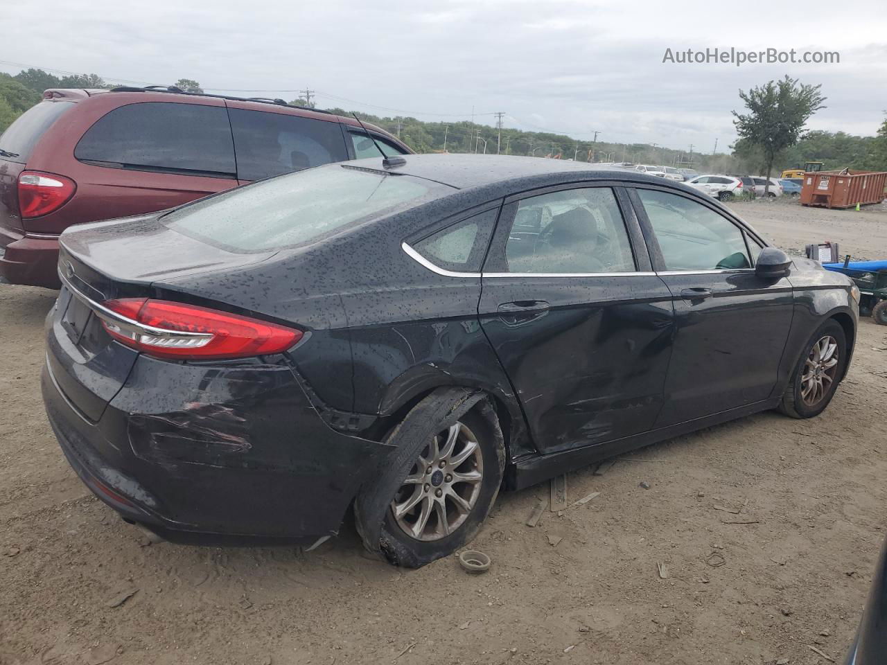 2018 Ford Fusion S Black vin: 3FA6P0G72JR179464