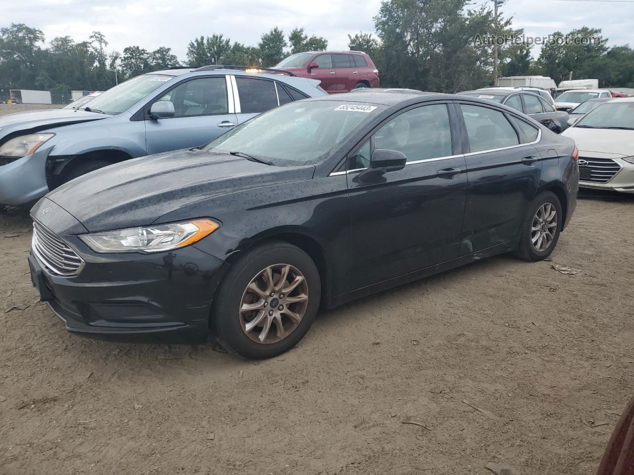 2018 Ford Fusion S Black vin: 3FA6P0G72JR179464