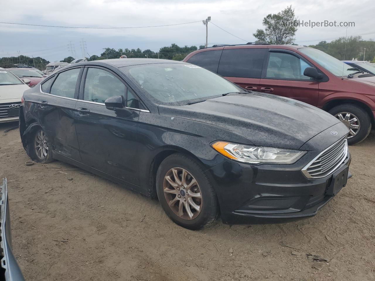 2018 Ford Fusion S Black vin: 3FA6P0G72JR179464