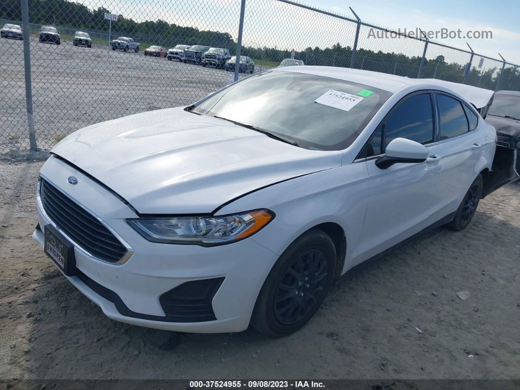 2020 Ford Fusion S White vin: 3FA6P0G72LR266705