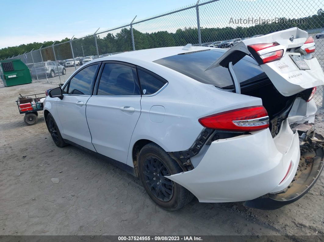 2020 Ford Fusion S White vin: 3FA6P0G72LR266705