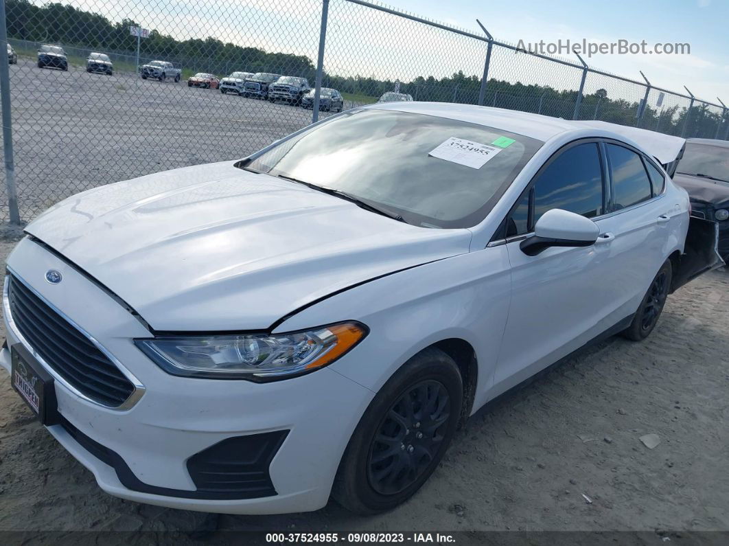 2020 Ford Fusion S White vin: 3FA6P0G72LR266705