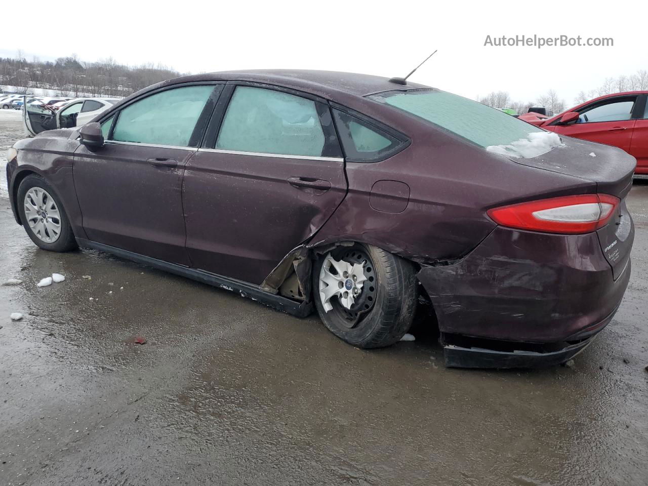 2013 Ford Fusion S Бордовый vin: 3FA6P0G73DR317128