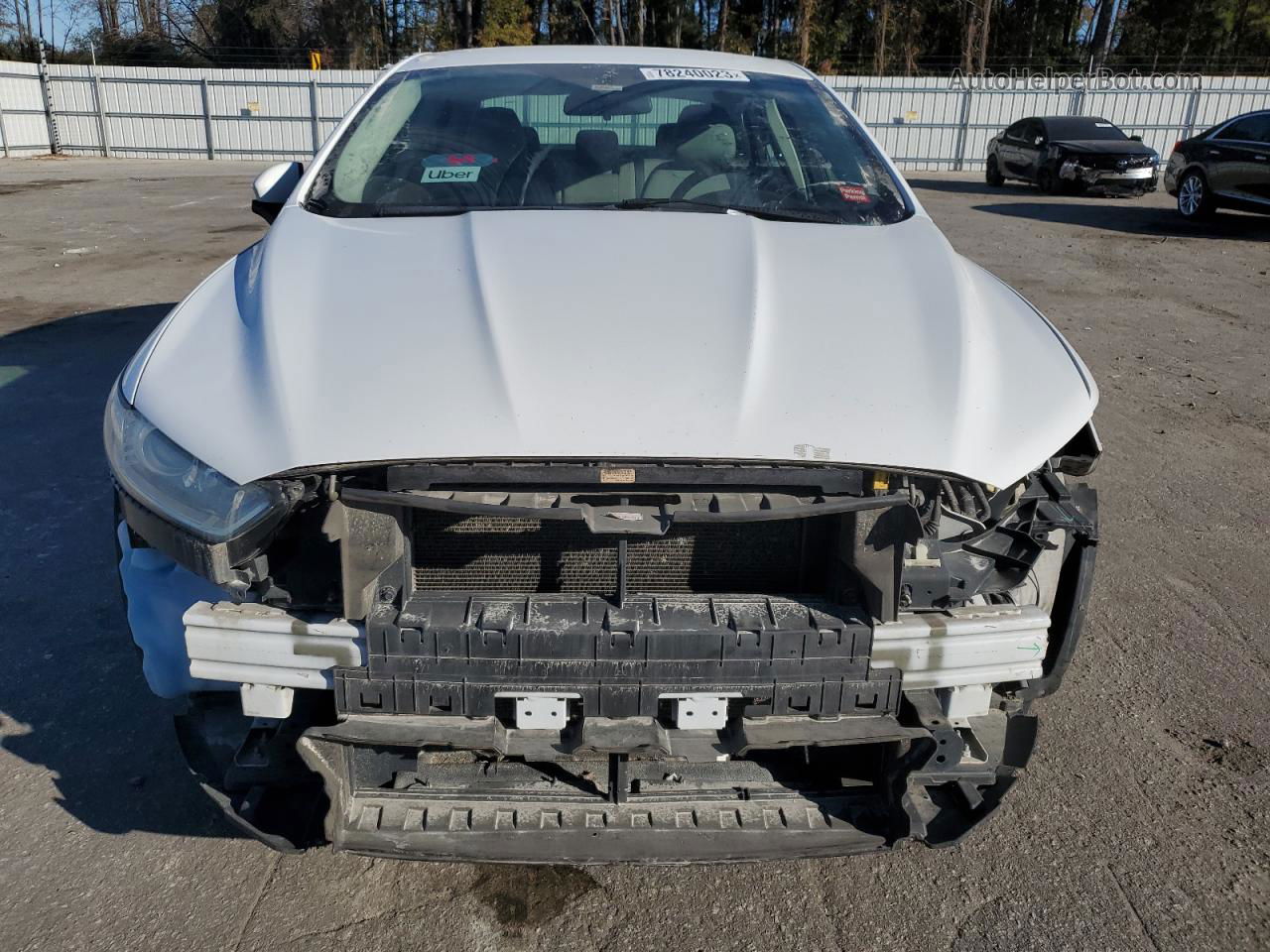 2014 Ford Fusion S White vin: 3FA6P0G73ER196201