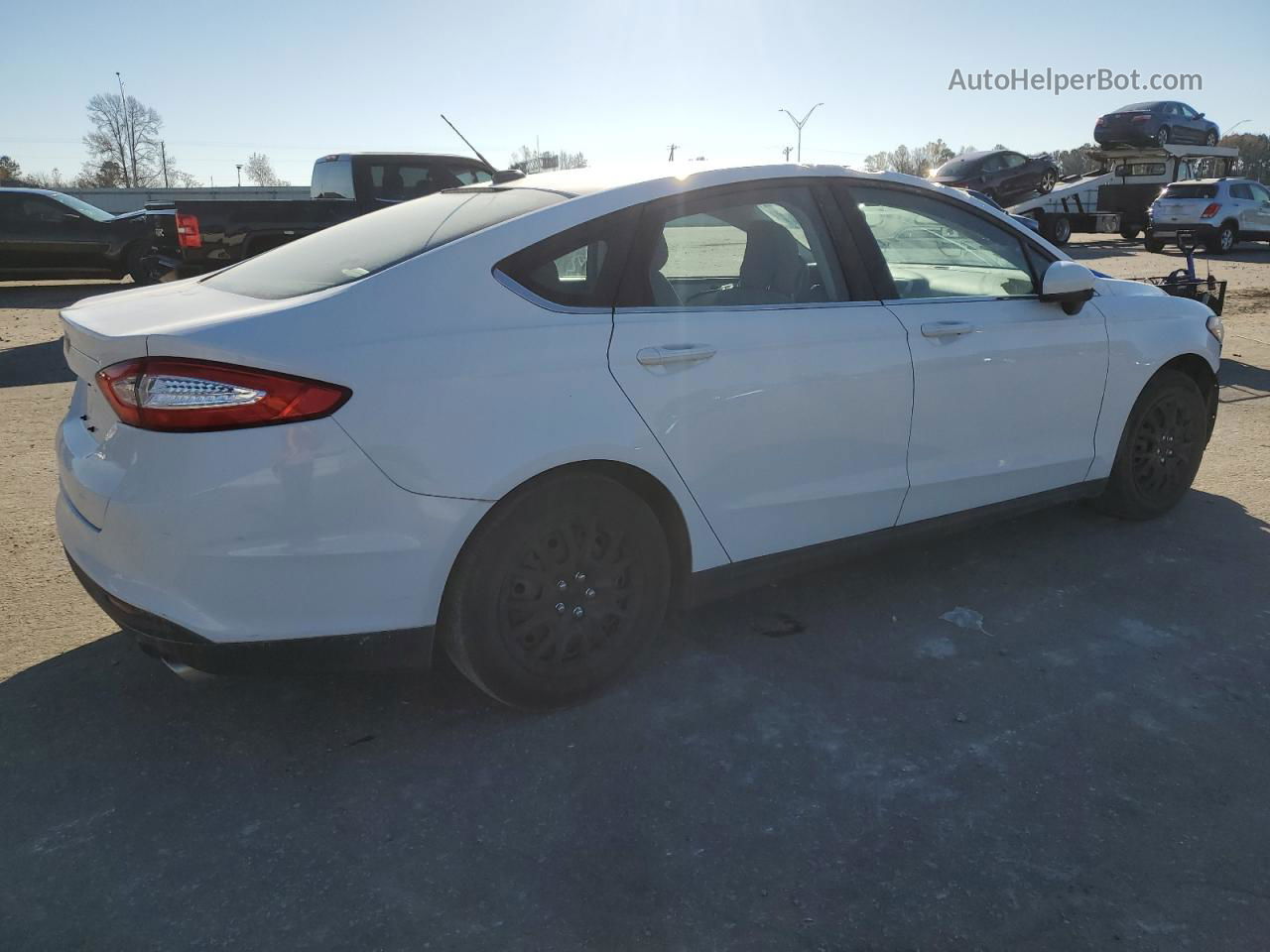 2014 Ford Fusion S White vin: 3FA6P0G73ER196201