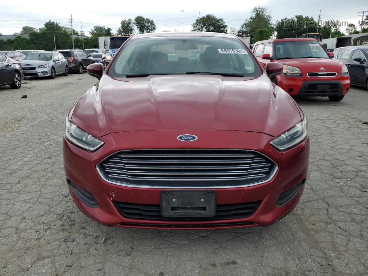 2015 Ford Fusion S Red vin: 3FA6P0G73FR143967